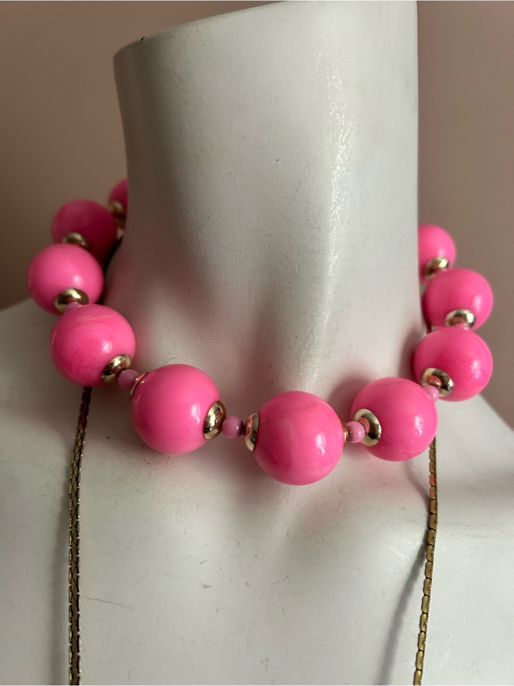 4/$50 Pink Bead Statement Necklace - Women's Fashion Jewelry